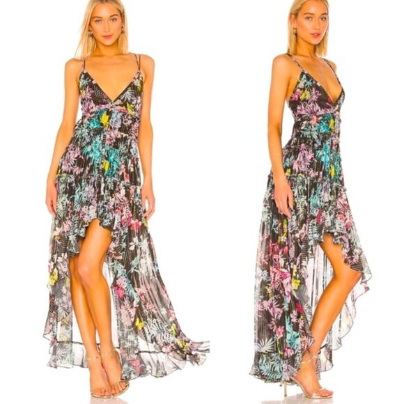 Rococo Sand Astral Gold Star Sleeveless High Low Wrap Dress NWT Size Small - Picture 7 of 17